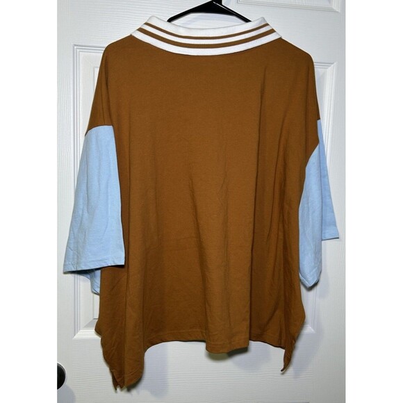 Wild Fable Women’s Plus Size 4X Short Sleeve Top Blue/Brown NWT - Picture 5 of 6